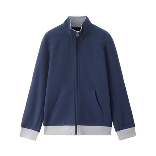 佐丹奴休闲夹克女秋冬新款加绒拉链上衣撞色立领卫衣外套05375885