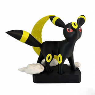 夜光宝可梦神奇宝贝周边月亮伊布手办场景摆件云朵月光带底座模型