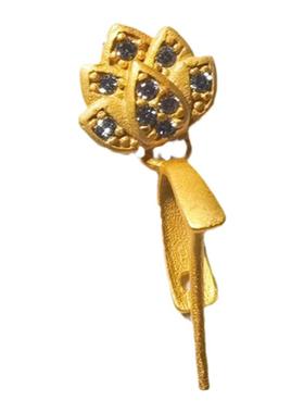 s925纯银夹扣斜孔吊坠扣扣头DIY