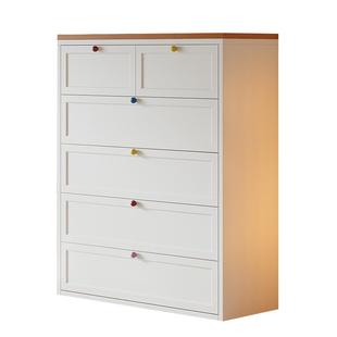 美式钢制五斗柜客厅收纳置物柜铁艺卧室床尾储物柜矮柜铁皮抽屉柜