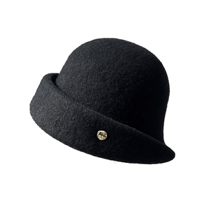 卷边羊毛礼帽女秋冬保暖法式名媛气质盆帽复古显脸小千金渔夫帽子