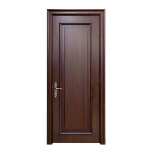 中古风卧室门复古胡桃木色房间门实木门烤漆室内门厨房门木门定制