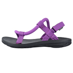 进口凉鞋女巨好看的紫色绑带沙滩鞋仙女平底新款夏季度假上班轻便