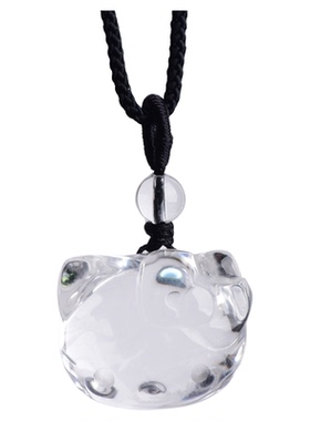 天然透明水晶五星吊坠项链钥匙扣