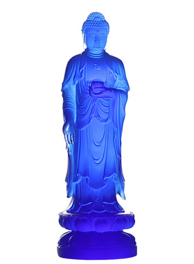 琉璃中式佛堂阿弥陀佛摆件装饰品