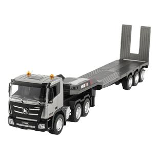 汇纳大号遥控车半挂车平板拖车头充电动运输车货车工程车男孩玩具