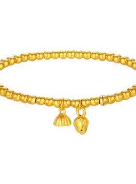 沙金古法铜镀真金手链两世欢莲蓬