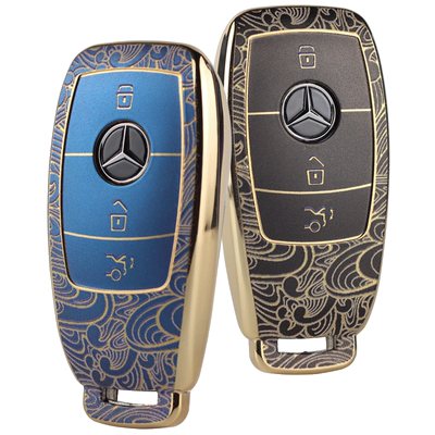 标车族tpu奔驰轻奢金色钥匙套