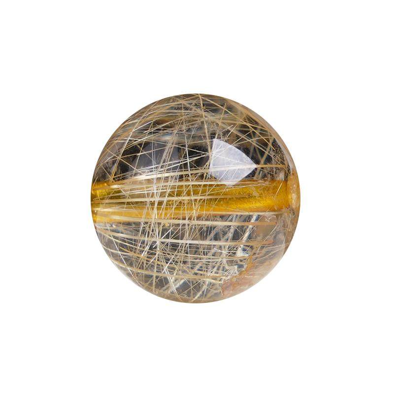 原矿巴西金发晶散珠钛晶圆珠单颗隔珠多宝水晶手串手链diy配饰珠