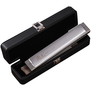 国光铜格版口琴24孔复音C调高级初学者学生成人男女专业演奏级