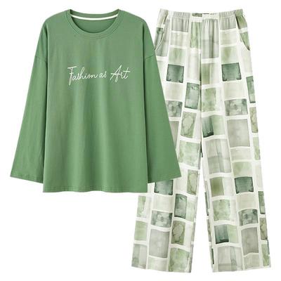 长袖长裤女款纯棉可外穿秋冬睡衣