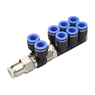 组合九通1托8快插8合1气管接头4 6 8 10 12mm一进八出可万向旋转