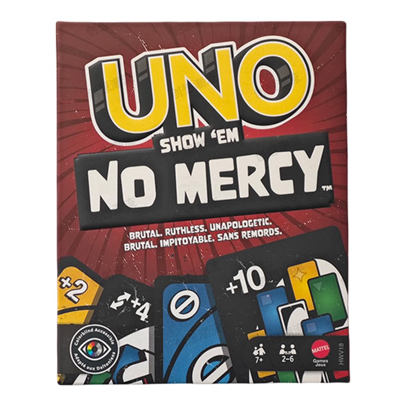 官方正版绝不留情UNO NO Mercy纸牌休闲聚会毫不留情桌游扑克卡牌