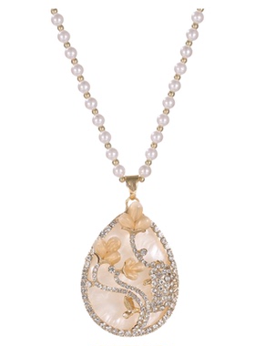 韩版百搭时尚花朵毛衣链