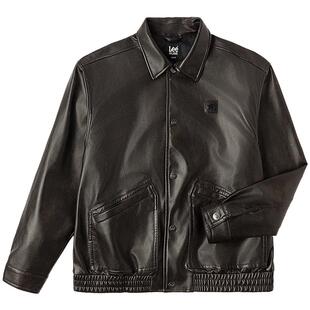 【张凌赫同款】Lee25冬新舒适版纽扣开襟设计男女同款PU夹克外套