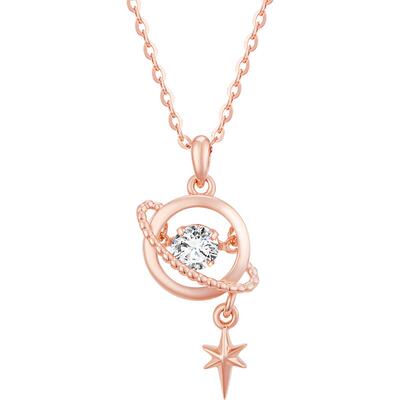 S925纯银梦幻星球时尚锁骨链