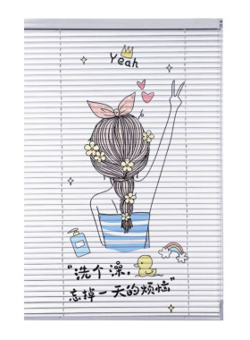 新款百叶窗帘免打孔卷帘遮光防水