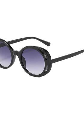 白色墨镜女款高级感时尚辣妹显瘦防紫外线欧美潮牌圆形小香太阳镜