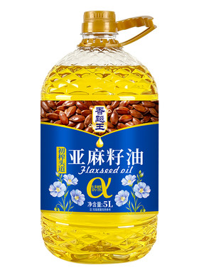 国标一级冷榨纯亚麻籽油5L高Omega3家用食用油健康菜籽物理核桃油