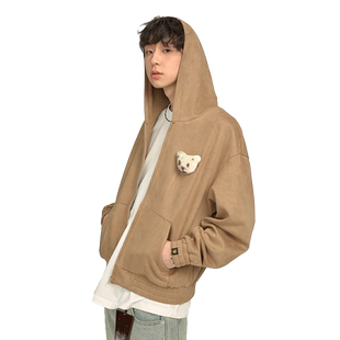 Dangerouspeople薛之谦dsp可拆卸拼接卡通熊休闲百搭卫衣夹克外套