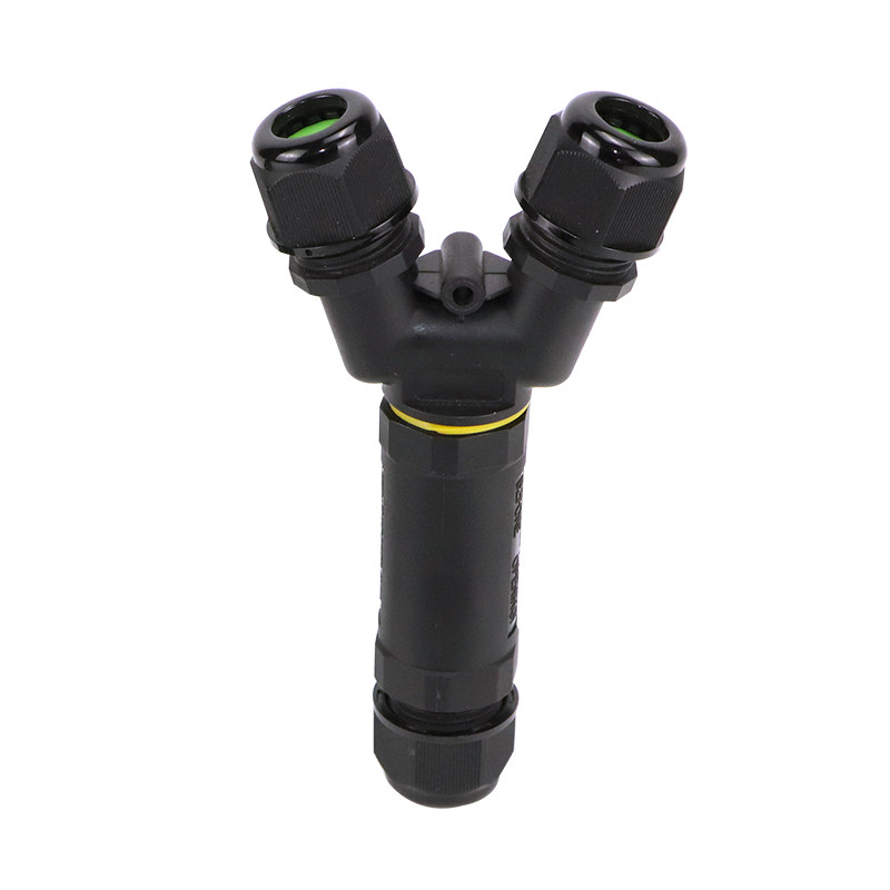 IP68电缆防水接头连接器三通支电线分支接线端子埋地泡水一进二出