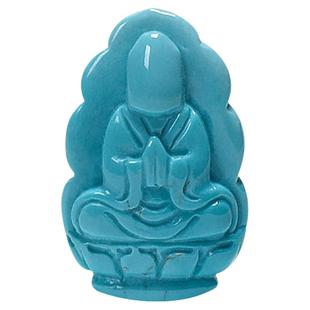 【清仓捡漏】原矿湖北十堰绿松石雕刻珠无相背云老虎隔珠DIY配饰