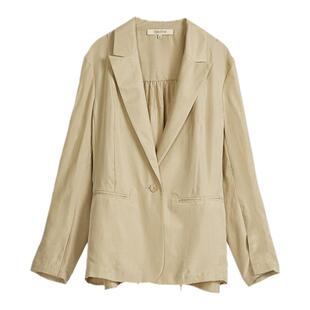 【不完美受害人】CISSONNE赛颂铜氨丝简约卡其气质通勤西装外套