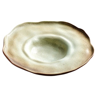 粗陶草帽盘巨好看的盘子私人会所高档餐盘西餐浓汤碗深盘意面盘