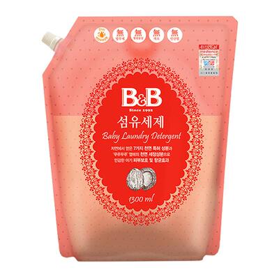 【自营】韩国保宁天然婴幼儿香草香盖子袋装1300ml洗衣液洗涤剂