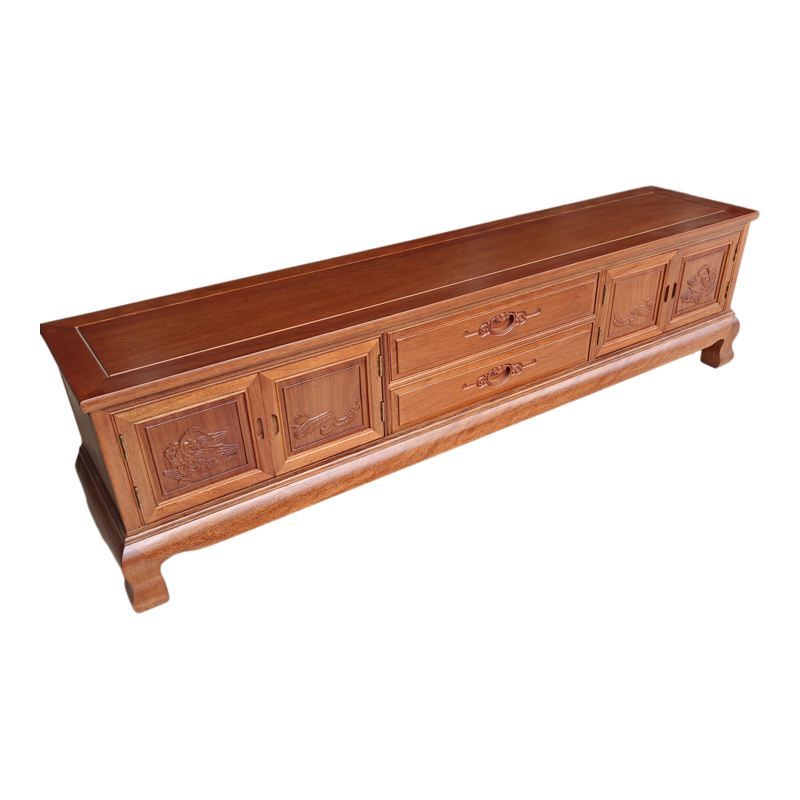 进口红木菠萝格电视柜新中式地柜