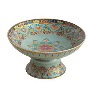 中式莲花佛手柑托盘器皿观赏清供摆放佛手瓜专用盘陶瓷高脚果盘