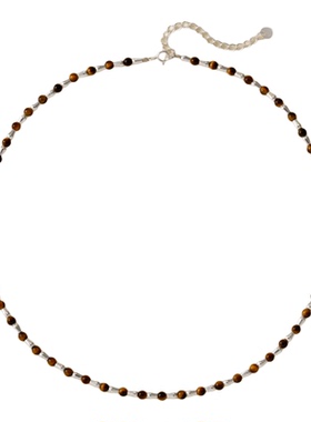 素图复古水滴拼接项链纯银配饰女