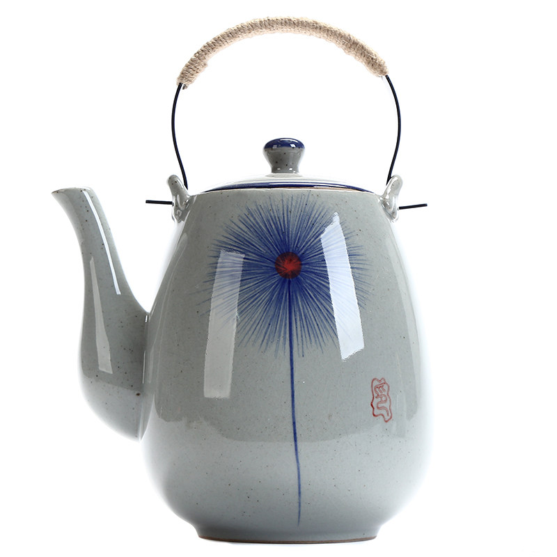 手绘复古日式粗陶餐厅家用大茶壶