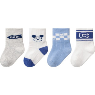 【春季清仓】婴儿袜子春秋季纯棉无骨男女童中筒袜宝宝卡通长筒袜