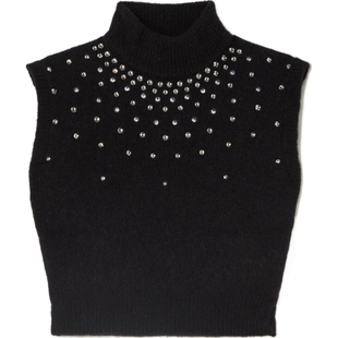 【38开门红】Alessandra Rich 女短款马海毛混纺高领背心