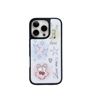 爱心星星靴子飞鸟 适用于苹果手机壳iPhone17promax全包iPhone16plus软边苹果15/14防摔13黑边框晶瓷亚克力