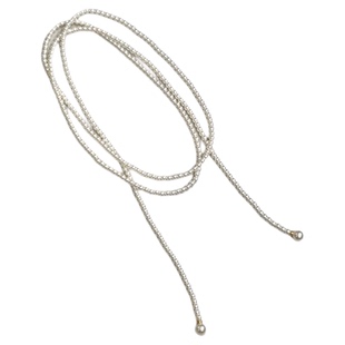 小立交 多种戴法4mm正圆白色人造珍珠毛衣链女小众轻奢新款项链