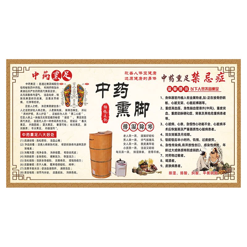 中药熏蒸海报足浴足疗中药泡脚