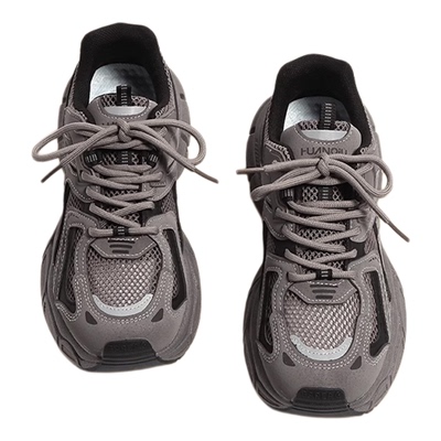 环球老爹鞋女鞋冬季加绒保暖轻便软底防滑舒适户外厚底休闲运动鞋