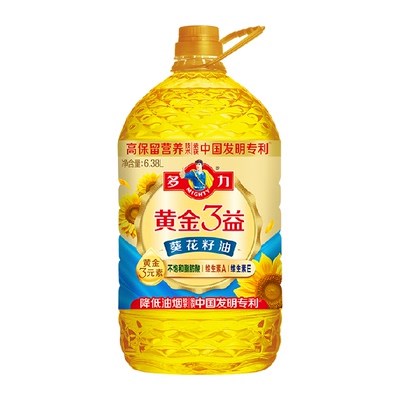 多力黄金3益葵花籽油6.38L食用油
