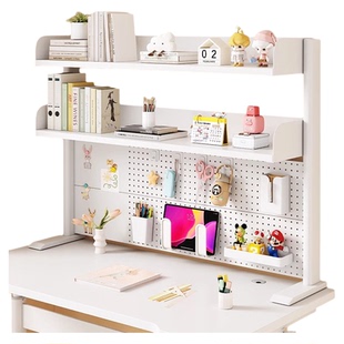 立式桌面书架洞洞板儿童学生书桌电脑办公桌上铁艺多层收纳置物架