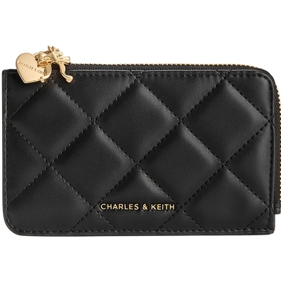 CHARLES&KEITH25冬新款CK6-50770711金属包挂拉链菱格零钱包卡包