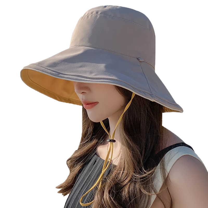 渔夫帽女款新夏季大帽檐防紫外线遮阳帽出游遮脸网红防晒太阳帽子