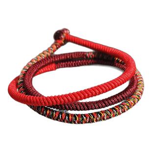 马年祈愿佛线暗红金刚结开运手工编织三生红绳本命年手链男女手绳
