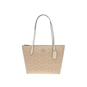 COACH/蔻驰官方 奥莱款女士PVC单肩手提包ZIP老花托特包CBT18