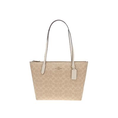 COACH/蔻驰官方 奥莱款女士PVC单肩手提包ZIP老花托特包CBT18