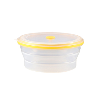 食品级硅胶折叠饭盒可微波加热午餐便当盒露营泡面带盖碗旅行杯子