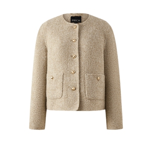 【绵羊毛+羊驼毛】PRICH法式小香风粗花呢西装冬新款短外套女