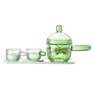 物生物侧把玻璃茶壶耐高温加厚家用煮茶壶耐热过滤泡茶器茶具套装