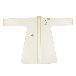 知则原创秋冬外套毛呢大衣女长款绣花国风改良汉服鸟鸣涧【留香】